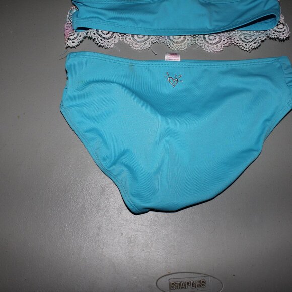 Multim Color 2 Pcs Justice Bikini Swimsuit Size 14 - Picture 8 of 10